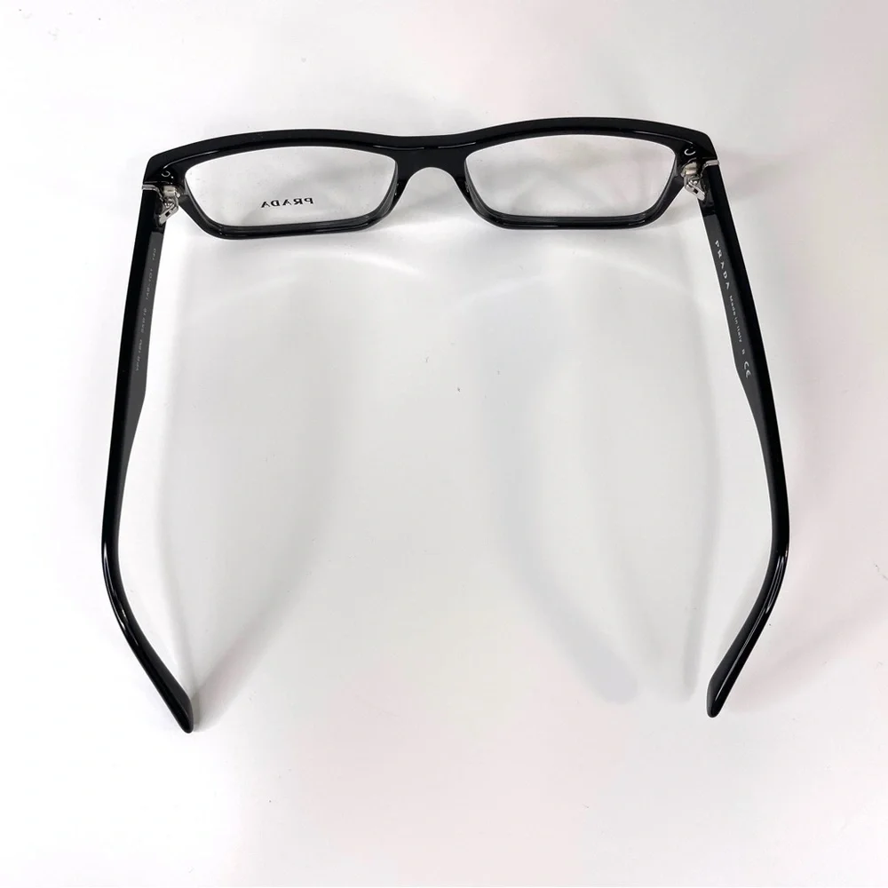 PRADA 55mm Rectangular Optical Glasses Black NEW In Case With Box